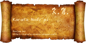 Karafa Noémi névjegykártya